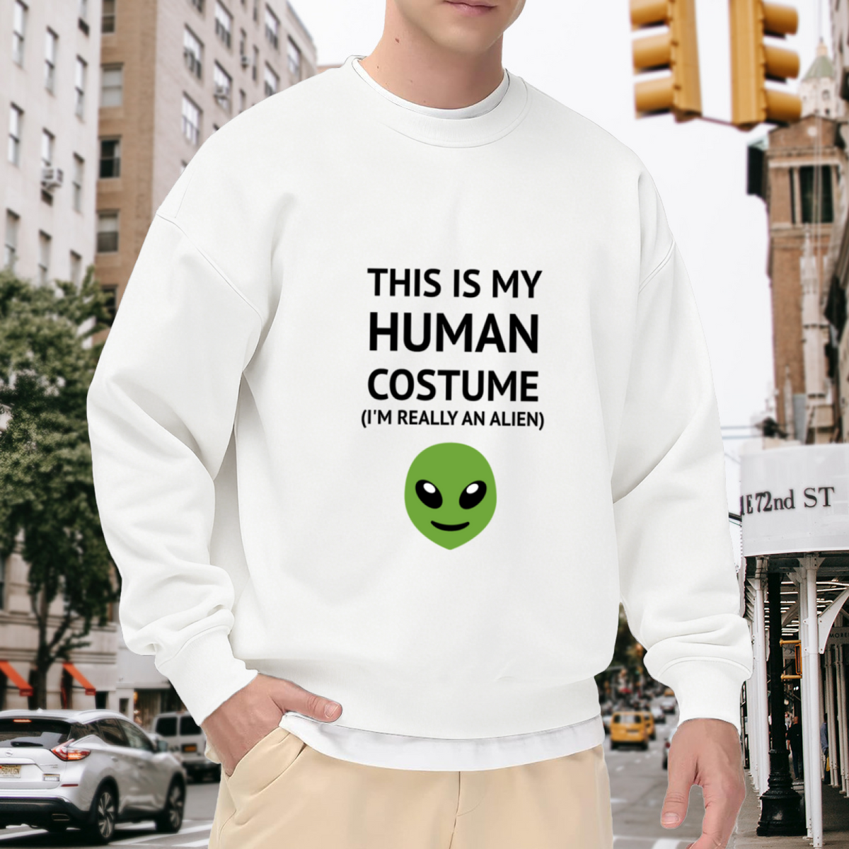This Is My Human Costume Alien Funny Crewneck Sweatshirt