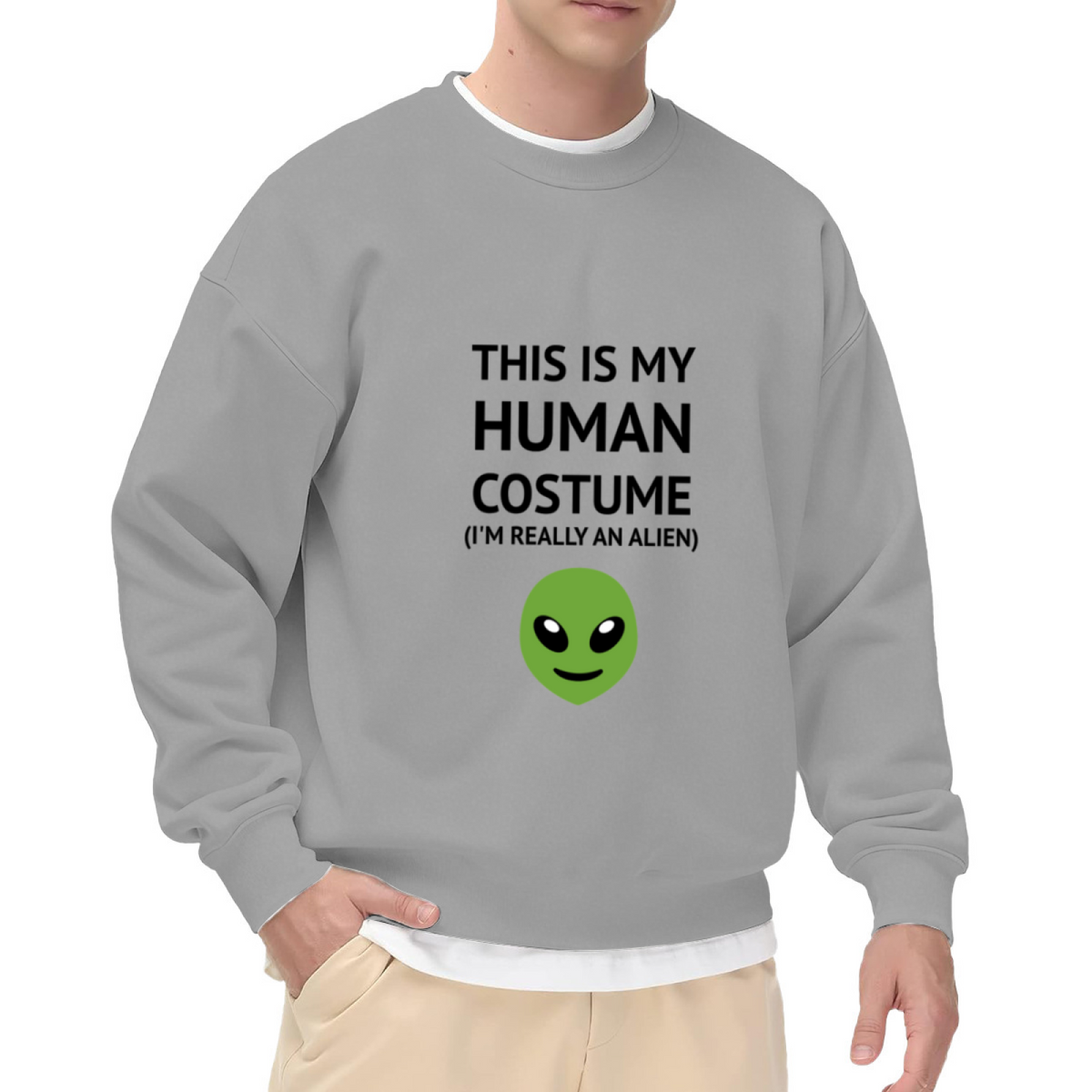 This Is My Human Costume Alien Funny Crewneck Sweatshirt