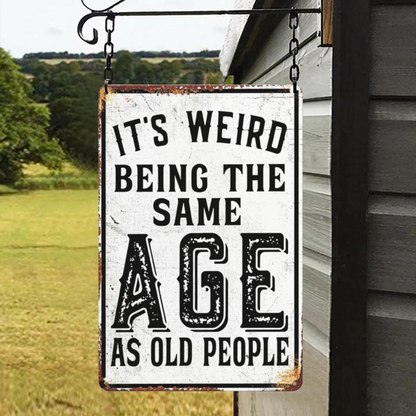 German Fun Life No Need For Meaning Vintage Metal Tin Sign Lighthearted Wall Decor