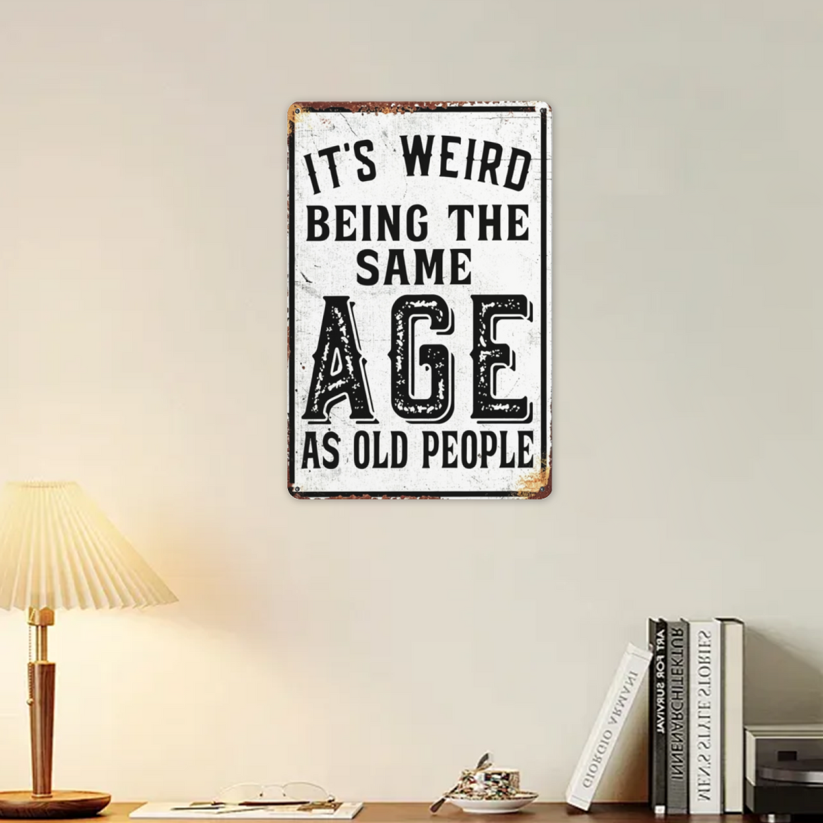 German Fun Life No Need For Meaning Vintage Metal Tin Sign Lighthearted Wall Decor