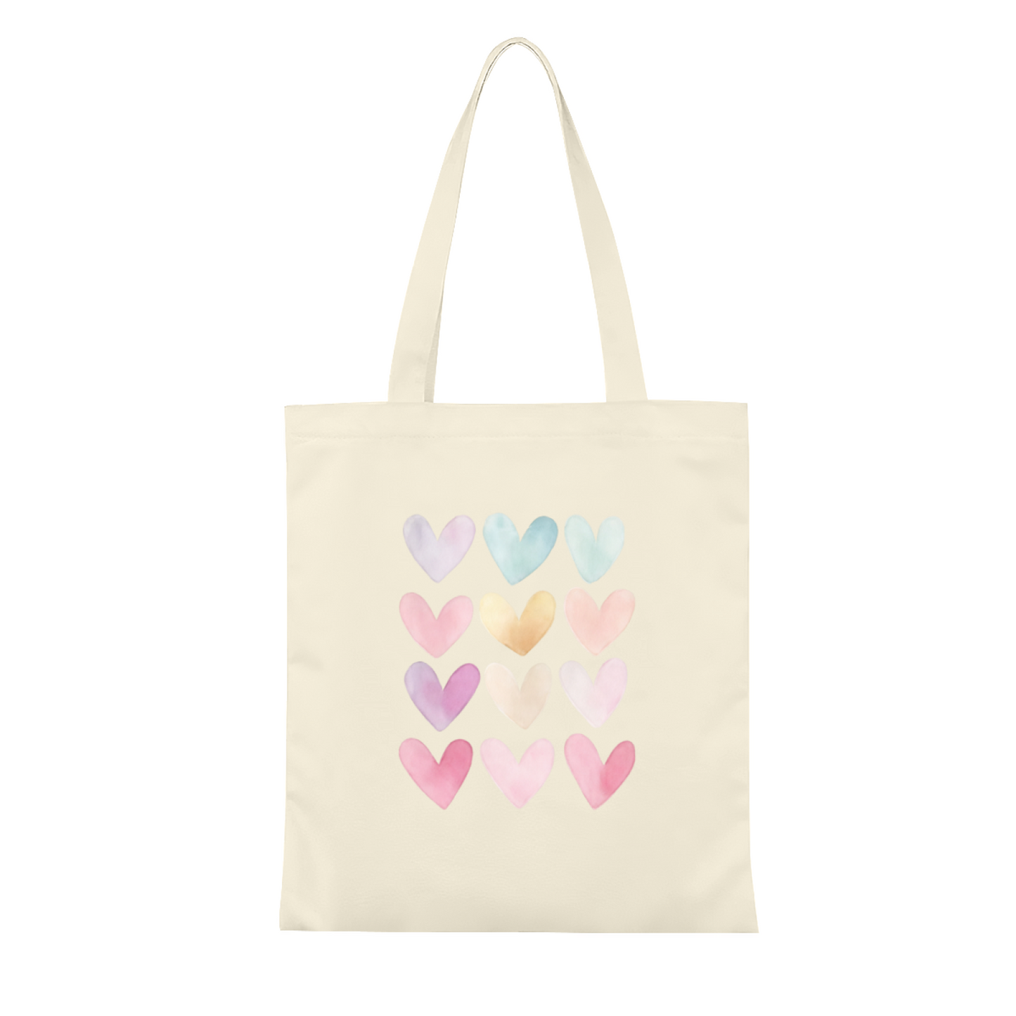 Pastel Watercolor Floral Canvas Bag | Lightweight Sweet Girl Commute Handbag