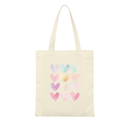 Pastel Watercolor Floral Canvas Bag | Lightweight Sweet Girl Commute Handbag