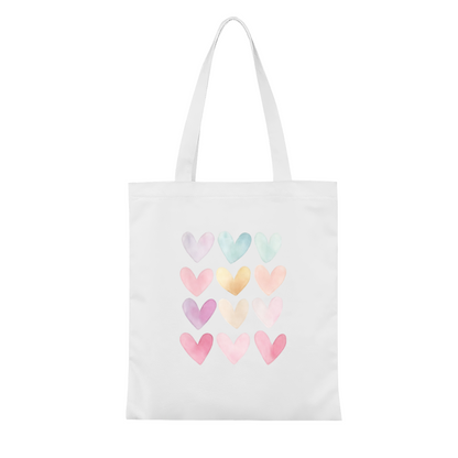 Pastel Watercolor Floral Canvas Bag | Lightweight Sweet Girl Commute Handbag