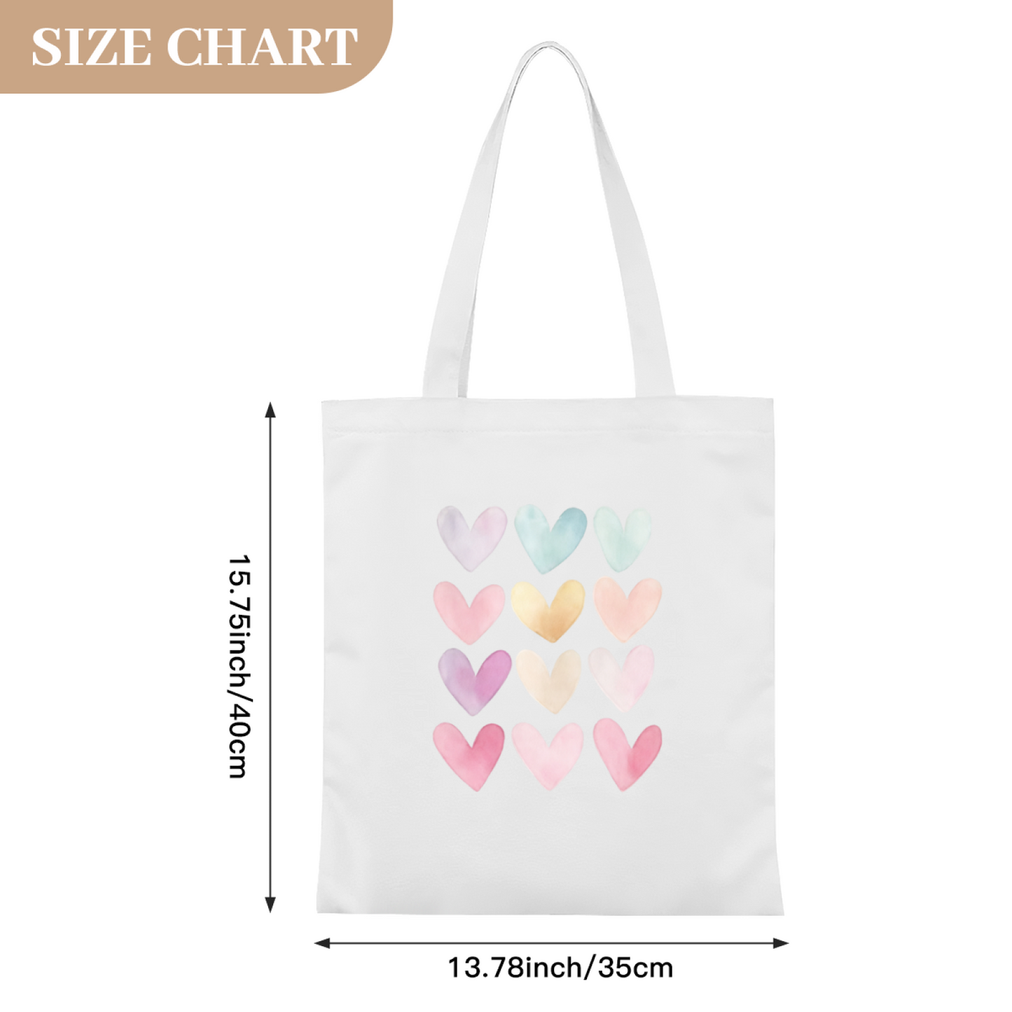 Pastel Watercolor Floral Canvas Bag | Lightweight Sweet Girl Commute Handbag