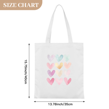 Pastel Watercolor Floral Canvas Bag | Lightweight Sweet Girl Commute Handbag