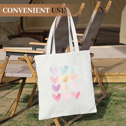 Pastel Watercolor Floral Canvas Bag | Lightweight Sweet Girl Commute Handbag