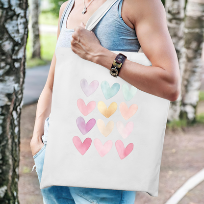 Pastel Watercolor Floral Canvas Bag | Lightweight Sweet Girl Commute Handbag