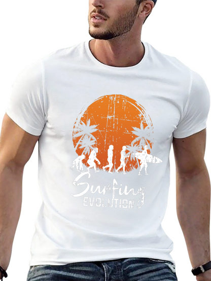 Surfing Evolution Black Graphic Tee