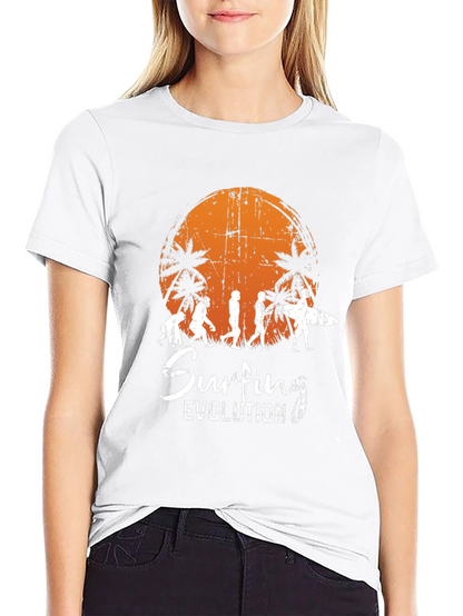 Surfing Evolution Black Graphic Tee