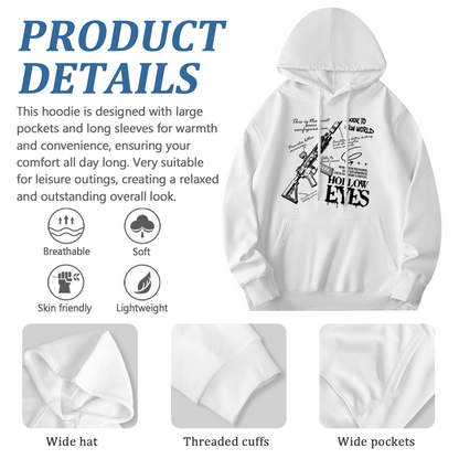 Hollow Eyes Gun Art Print Urban Streetwear Hoodie