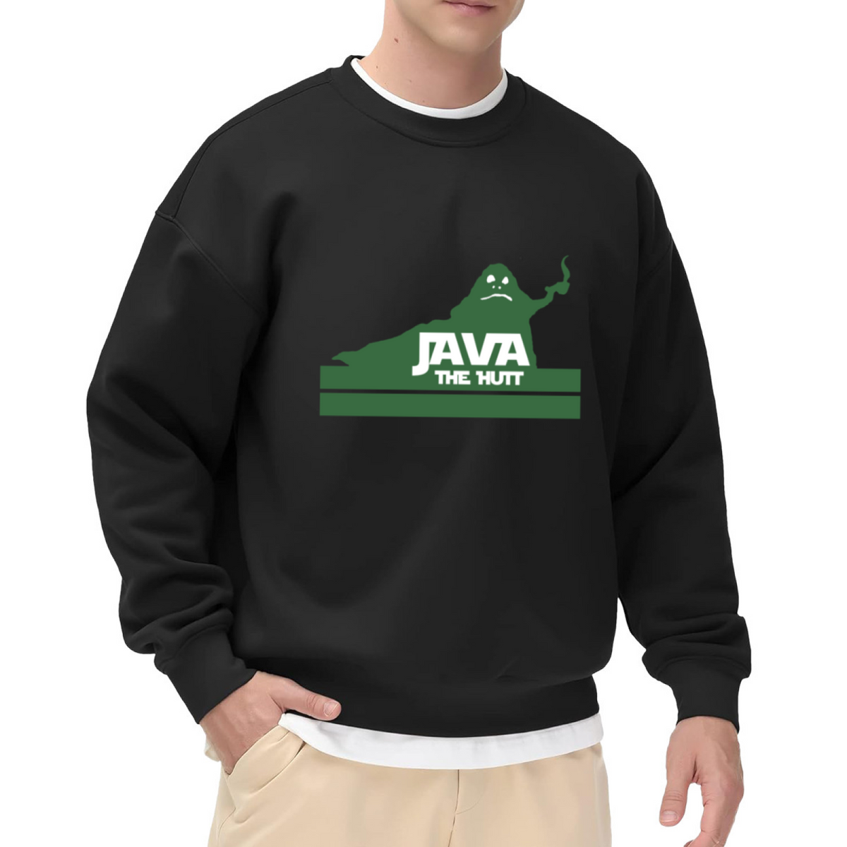 Java The Hutt Geek Pop?Culture Graphic Crewneck Sweatshirt