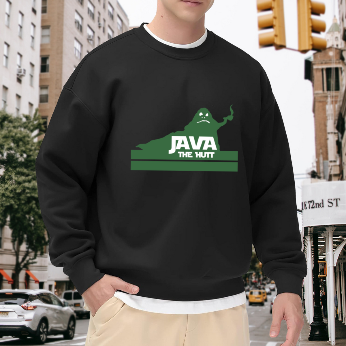 Java The Hutt Geek Pop?Culture Graphic Crewneck Sweatshirt
