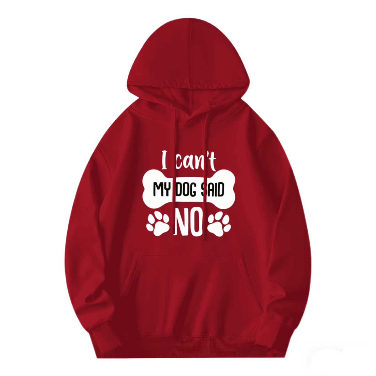 Funny Dog Bone Slogan Eye?Catching Red Hoodie