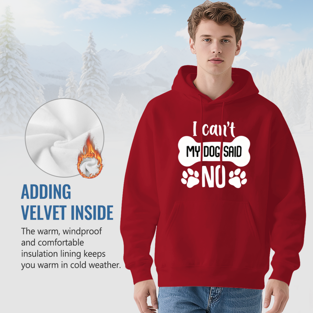 Funny Dog Bone Slogan Eye?Catching Red Hoodie