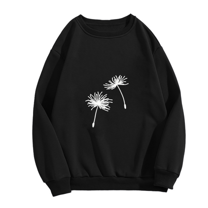 Delicate Dandelion Silhouette Simple Crewneck Sweatshirt