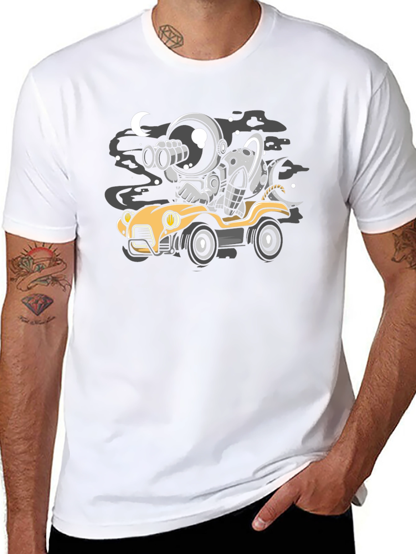 Astronaut & Moon Car T-Shirt