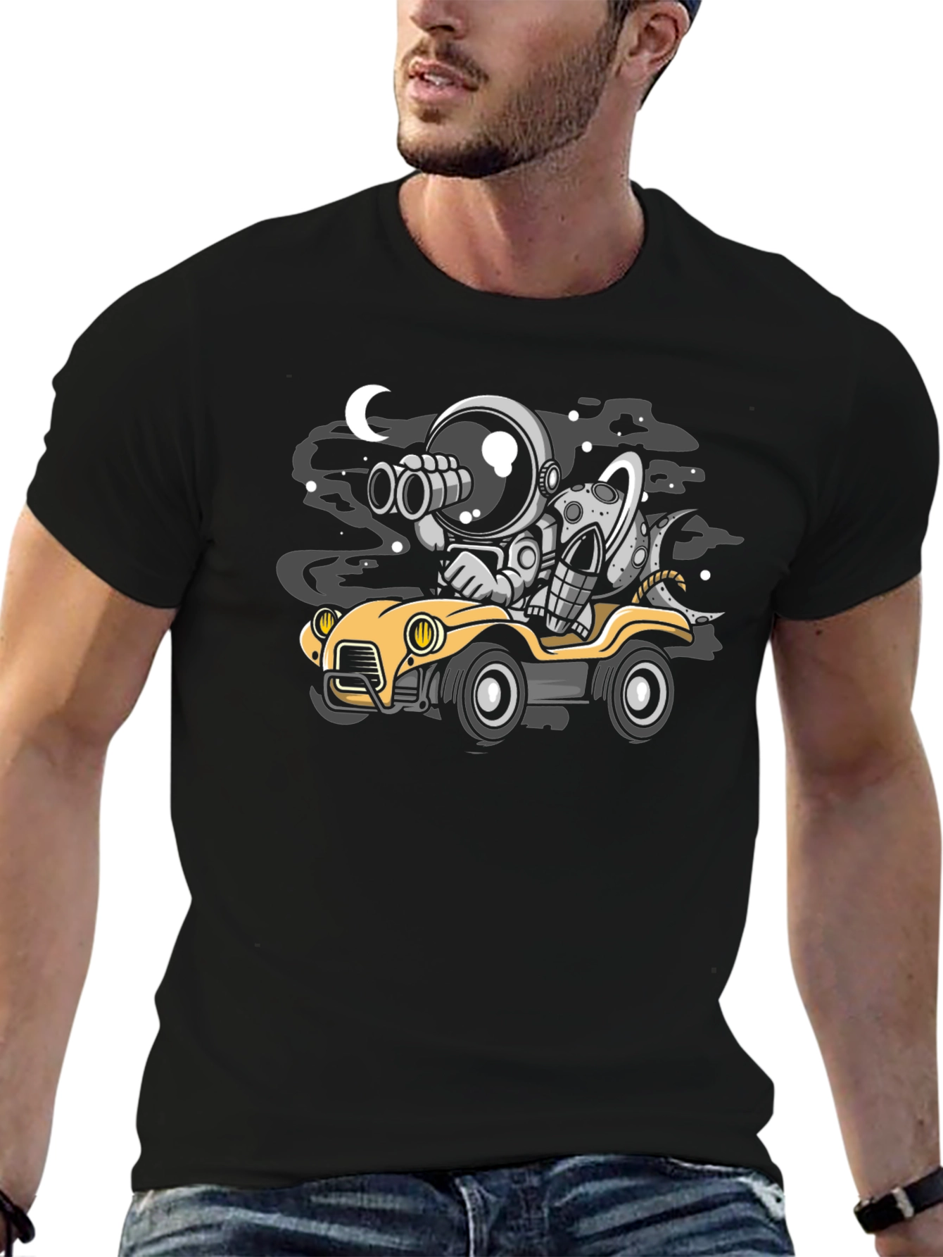 Astronaut & Moon Car T-Shirt