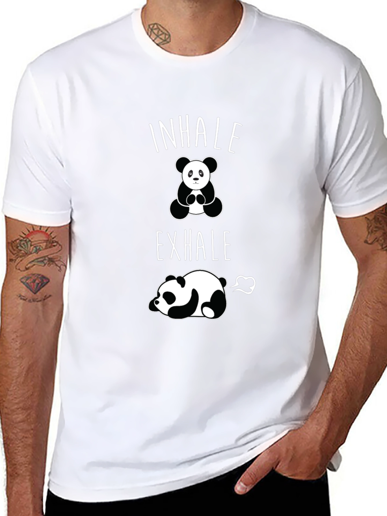 Inhale Exhale Panda Graphic T-Shirt