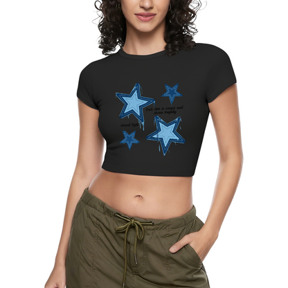 Drip Blue Star Aesthetic White Cropped Tee