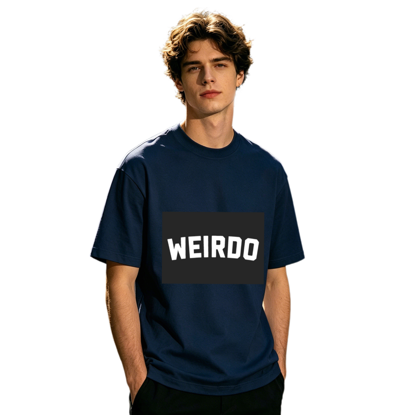 Men's Minimal Bold WEIRDO Word Streetwear Graphic Tee