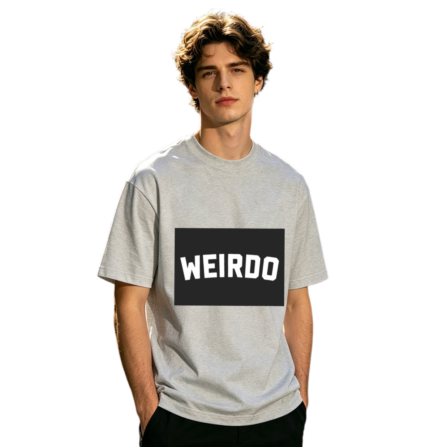Men's Minimal Bold WEIRDO Word Streetwear Graphic Tee