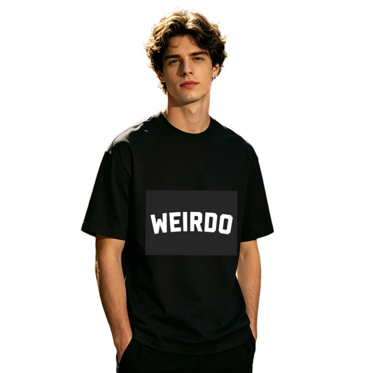 Men's Minimal Bold WEIRDO Word Streetwear Graphic Tee