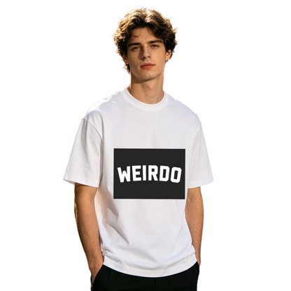 Men's Minimal Bold WEIRDO Word Streetwear Graphic Tee