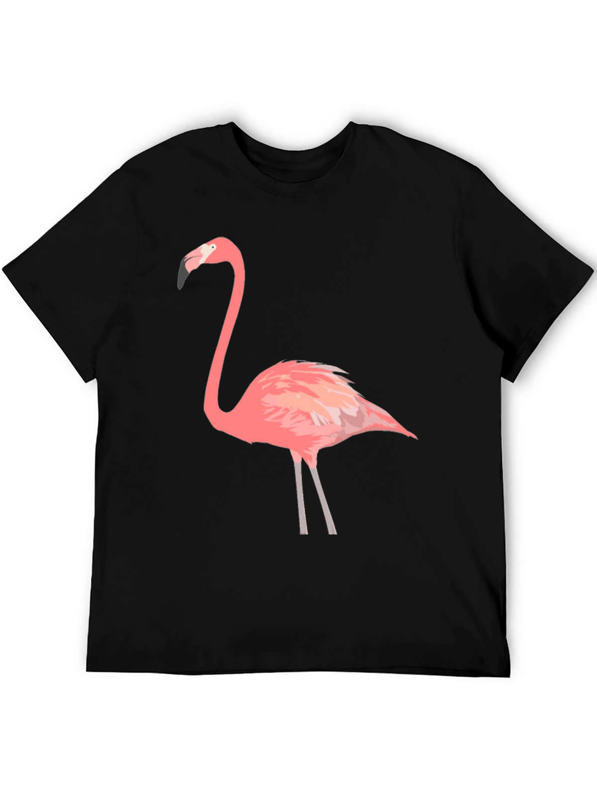 Flamingo Graphic Tee - Black Cotton T-Shirt
