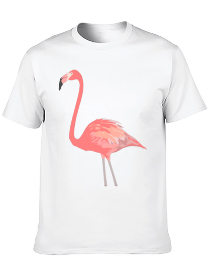 Flamingo Graphic Tee - Black Cotton T-Shirt