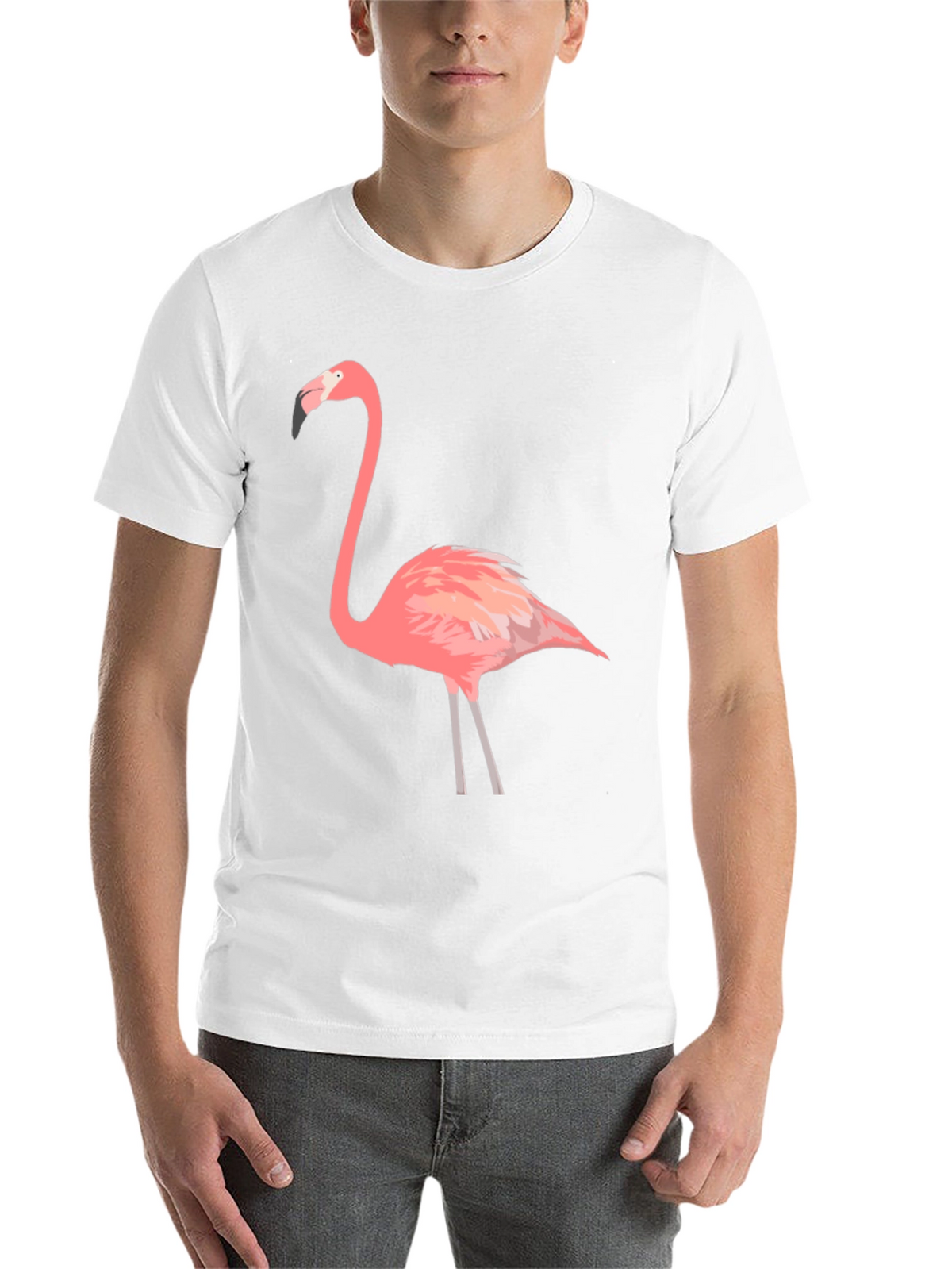 Flamingo Graphic Tee - Black Cotton T-Shirt