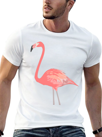 Flamingo Graphic Tee - Black Cotton T-Shirt