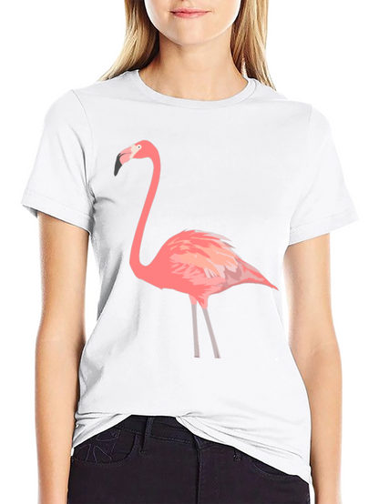 Flamingo Graphic Tee - Black Cotton T-Shirt