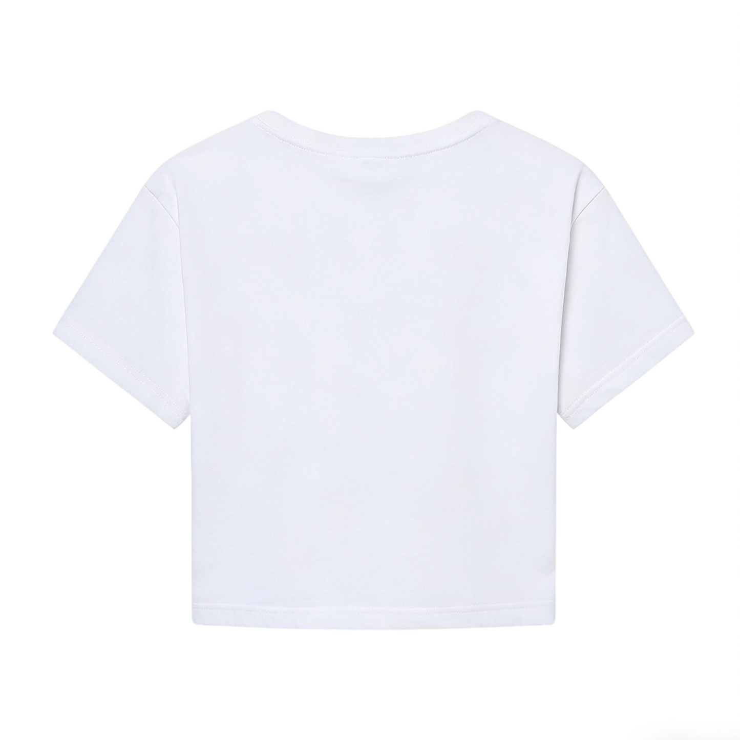 Rainbow Musical Note Heart White Crop Top ¨C Vibrant Music Lover Aesthetic Short T-Shirt
