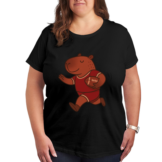 Chill Capybara Football Cartoon Cute Shirt