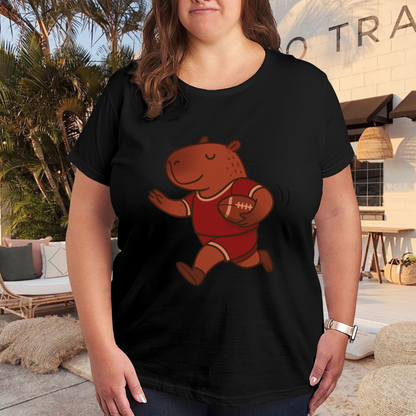 Chill Capybara Football Cartoon Cute Shirt