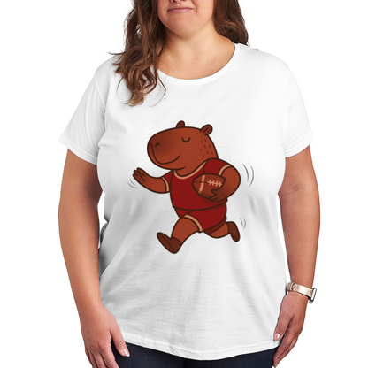 Chill Capybara Football Cartoon Cute Shirt