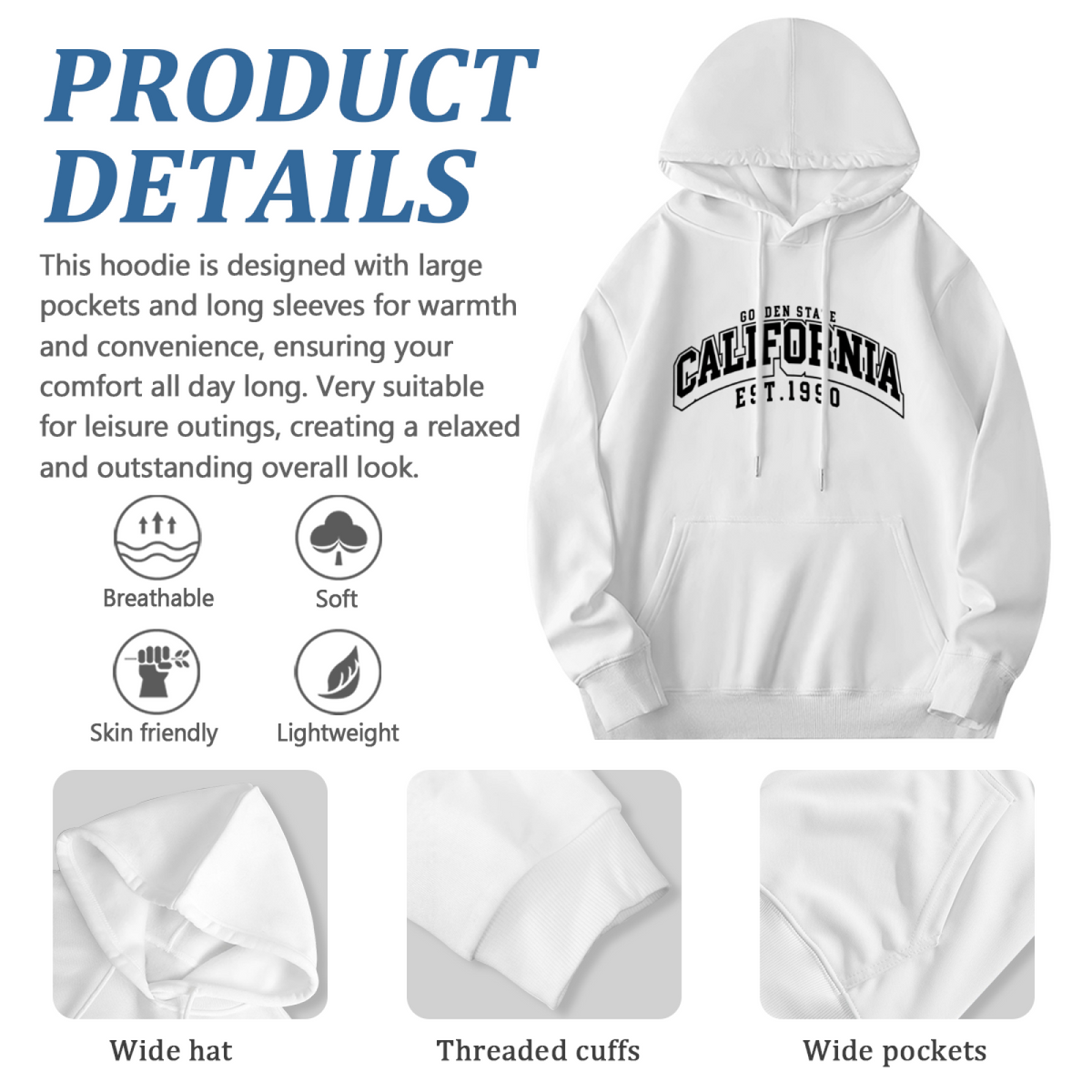 Classic California Vintage Varsity?Style Hoodie