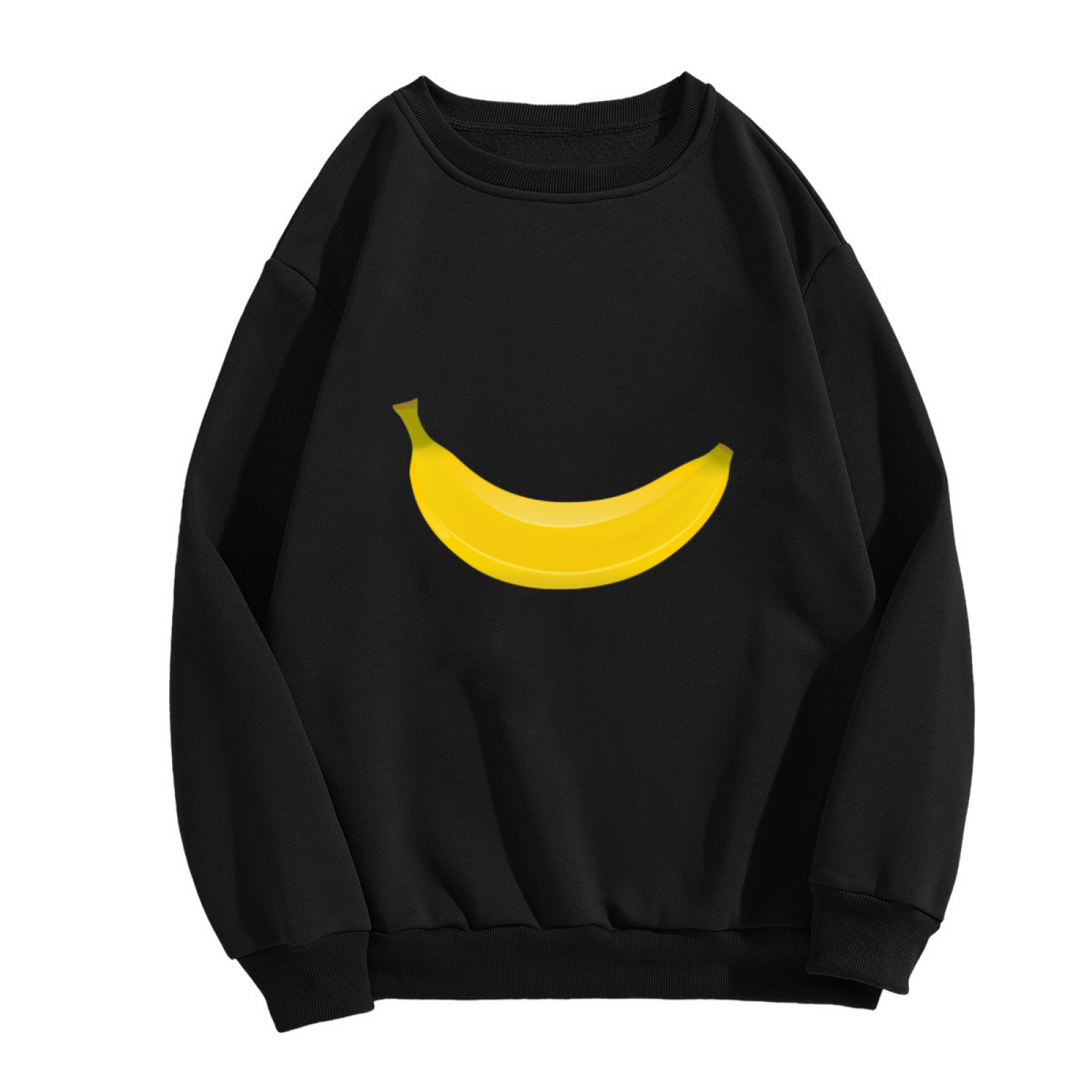 Cute Cartoon Banana Simple Print Crewneck Sweatshirt