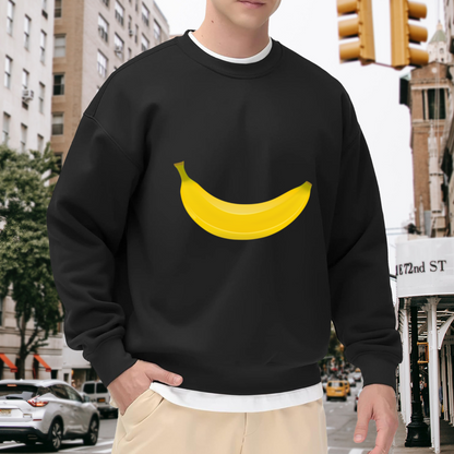 Cute Cartoon Banana Simple Print Crewneck Sweatshirt