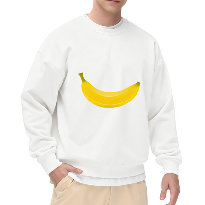 Cute Cartoon Banana Simple Print Crewneck Sweatshirt