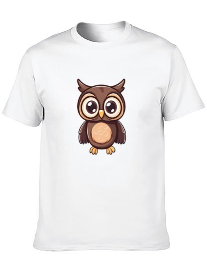 Owl Graphic Print Black T-Shirt