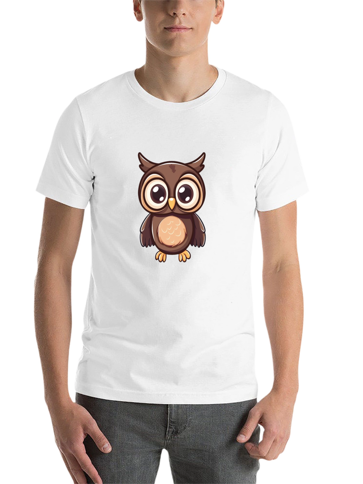 Owl Graphic Print Black T-Shirt