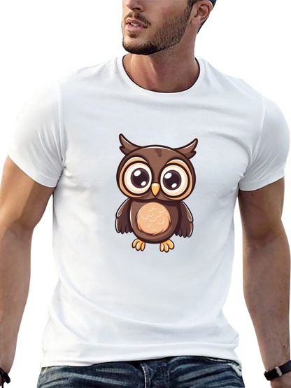 Owl Graphic Print Black T-Shirt