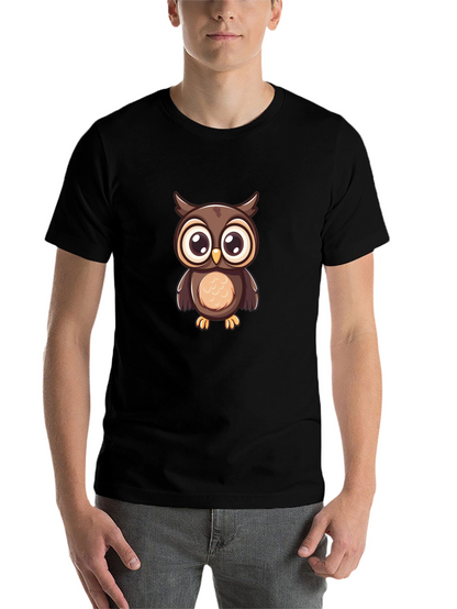 Owl Graphic Print Black T-Shirt