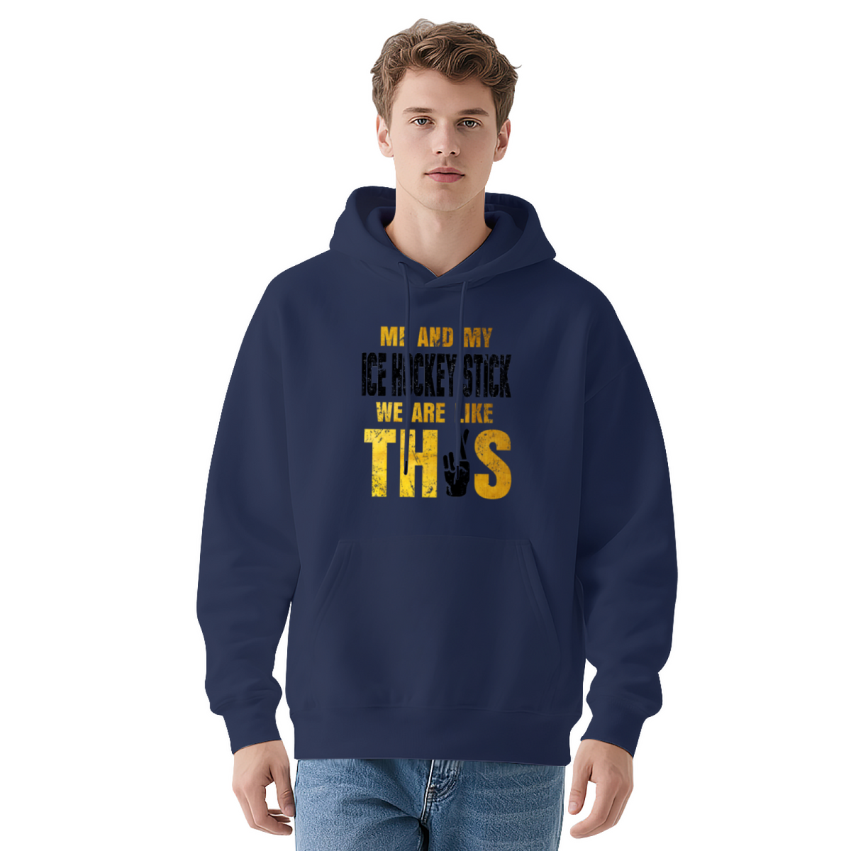 Me And My Ice Hockey Stick Gray Hoodie, Hockey Fan Soft Casual Top