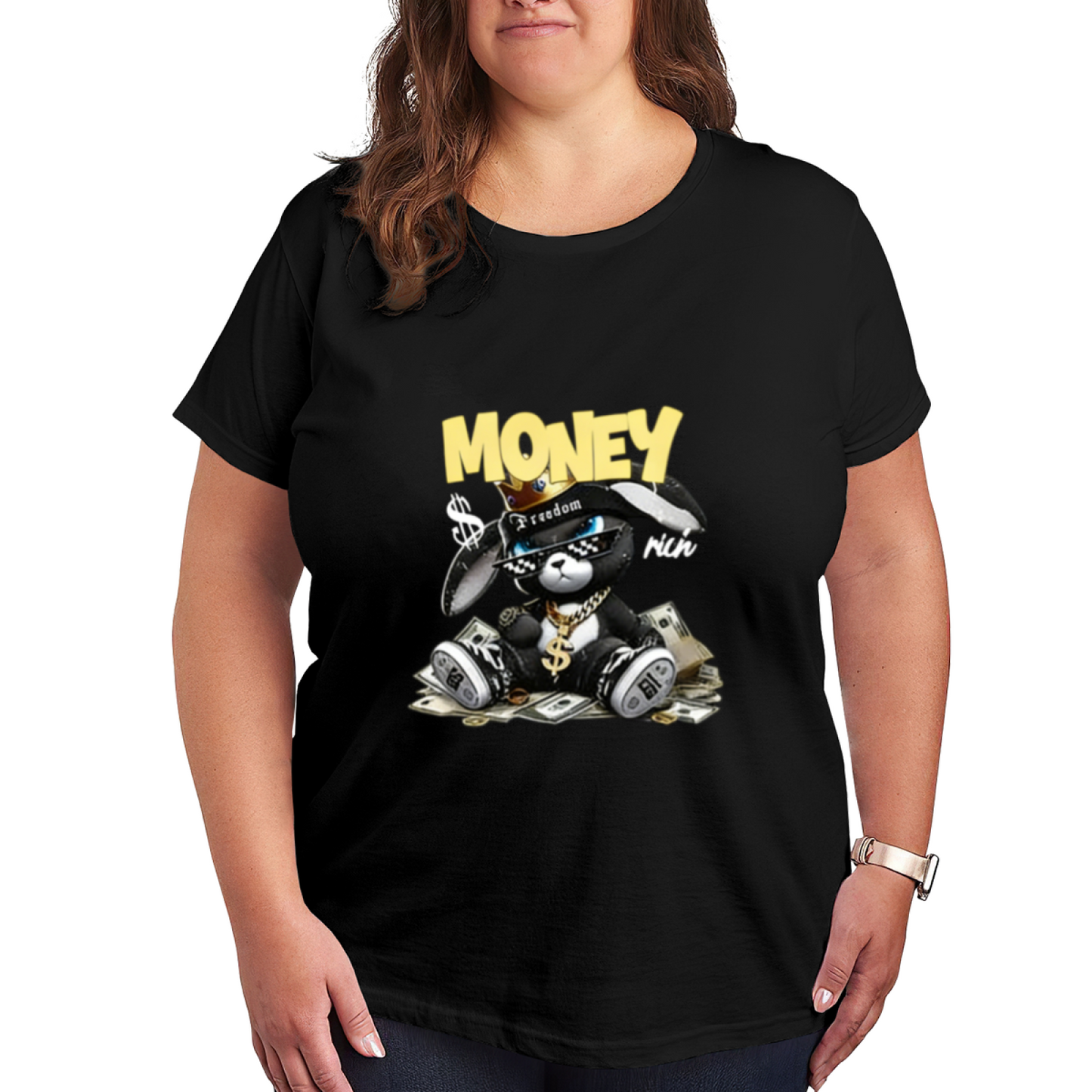 Rich Gangster Money Bunny Hip Hop Graphic Tee