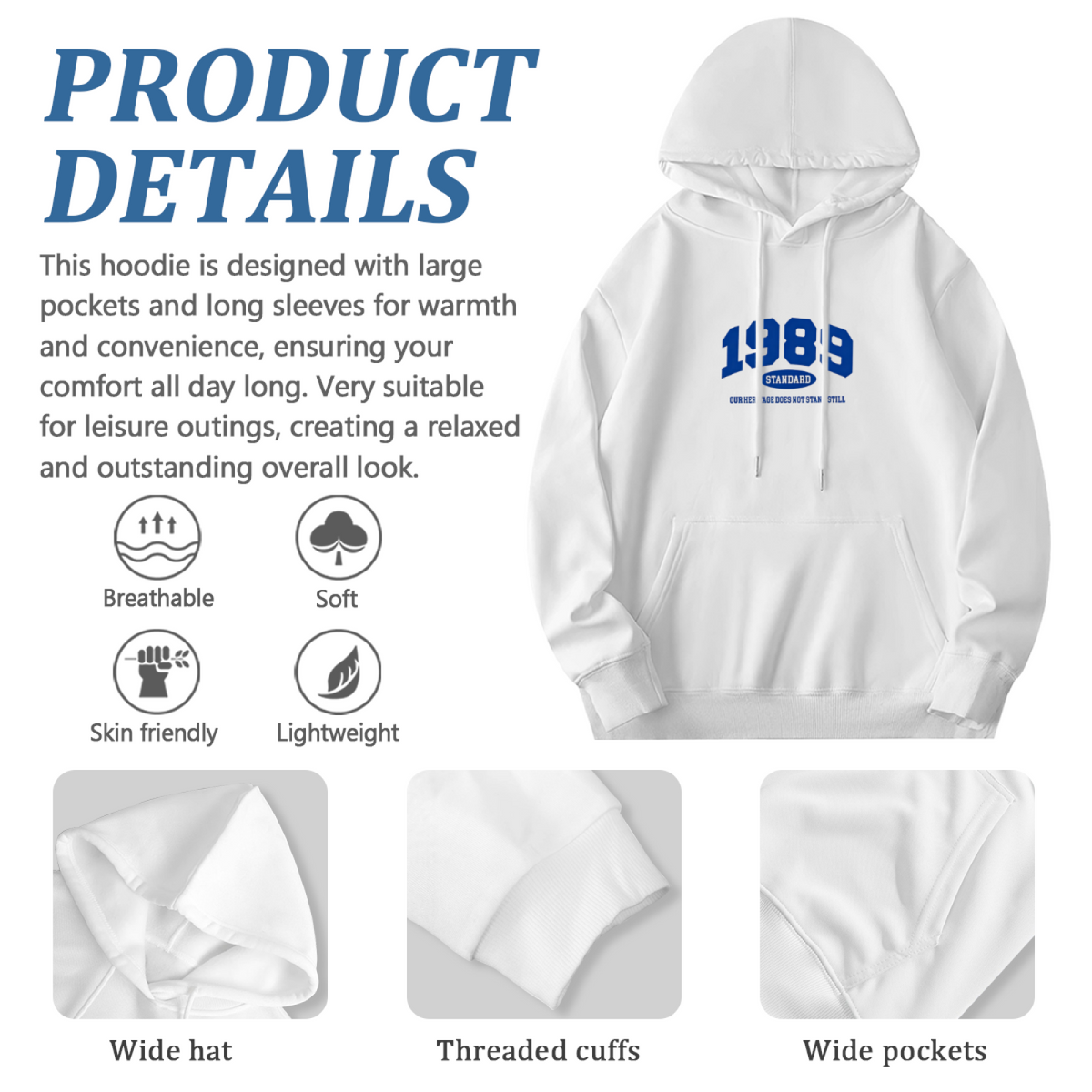 Retro 1989 Standard Graphic Pullover Hoodie