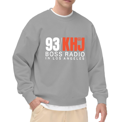 93/KHJ Boss Radio In Los Angeles Vintage Radio Station Crewneck Sweatshirt Retro Graphic Pullover