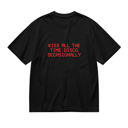 Kiss All The Time Disco Occasionally Retro Pixel Font Fan Shirt