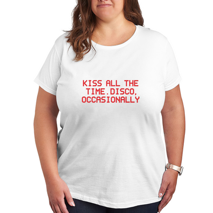 Kiss All The Time Disco Occasionally Retro Pixel Font Fan Shirt